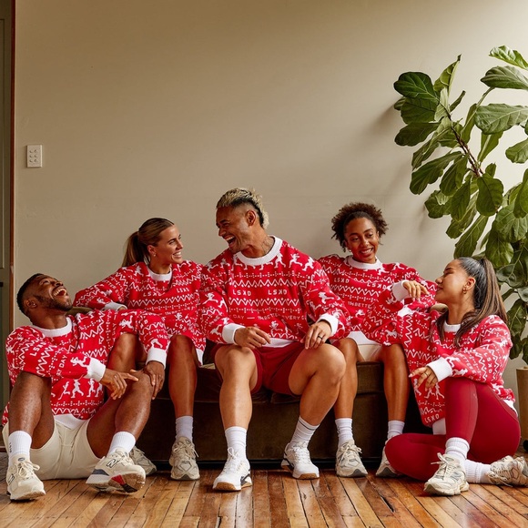 LSKD Limited Release Unisex Running Ugly Christmas Pattern Sweater 1% Better Gym - Picture 7 of 13